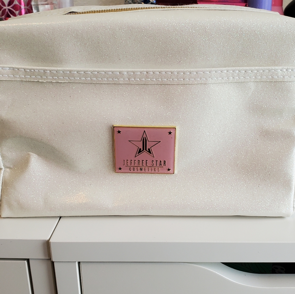 Jeffree Star White Glitter Makeup Bag